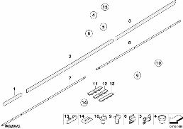 Enjoliveurs ext. / Grille de décor diagram for BMW 5 Series E39 525td