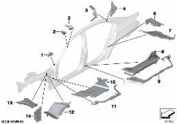 CAVITY SHIELDING, SIDE FRAME diagram for BMW 7 Series F01 LCI 740i