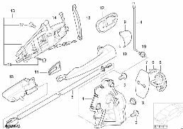DOOR SWIVEL HANDLE, RR (FROM 09/00) diagram for BMW 3 Series E46 318i