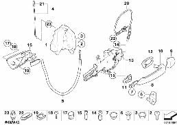 CLOSING SYSTEM, DOOR, REAR diagram for BMW 3 Series E90 LCI 318d