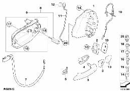 Otwieranie drzwi /Zamek drzwi przedni diagram for BMW X3 E83 LCI 2.0d