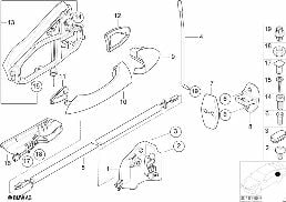 CLOSING SYSTEM, DOOR, REAR diagram for BMW X5 E53 4.4i