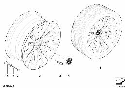 BMW LA WHEEL, V-SPOKE 277 diagram for BMW 5 Series E60 525d