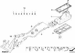 Ukł. włącz. mechanicznej skrzyni biegów diagram for BMW MINI R50 Cooper
