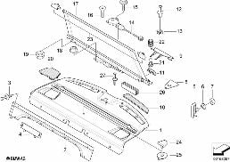 Plage arrière / pare-soleil électrique diagram for BMW 5 Series E39 525td