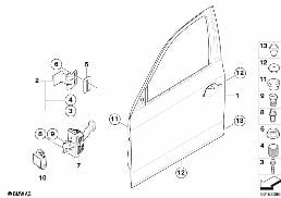 FRONT DOOR-HINGE/DOOR BRAKE diagram for BMW 3 Series E90 LCI 318d