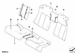 R Indi.シート 象嵌細工パイピング付 diagram for BMW 6 Series E63 LCI 650i