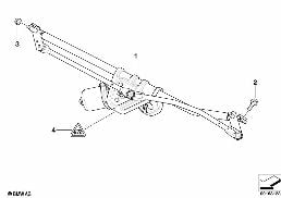 Gestänge Scheibenwischer mit Motor diagram for BMW MINI R56 Cooper