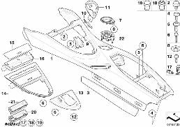 Console centrale/support/revêtements diagram for BMW 6 Series E63 LCI 635d