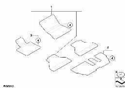 FLOOR MATS, VELOURS diagram for BMW X6 E71 35iX