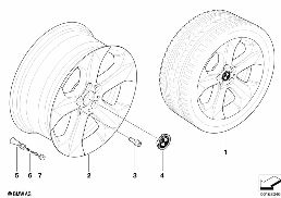 BMWアロイホイールスタースポーク232 diagram for BMW X6 E71 50iX