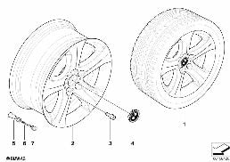 BMWアロイホイールスタースポーク258 diagram for BMW X6 E71 50iX