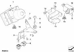 HYDRO UNIT DSC/FASTENING/SENSORS diagram for BMW 3 Series E46 325i