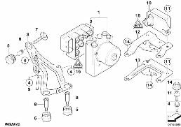 Agregat hydr. DSC/Mocowanie/Czujniki diagram for BMW MINI R50 Cooper