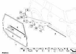 TRIM AND SEALS FOR DOOR, FRONT