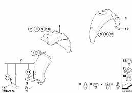 Habillage du passage de roue diagram for BMW 1 Series E87 LCI 120i