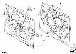 Korpus wentylatora/Wentylator diagram for BMW 7 Series E65 745i