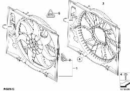 FAN SHROUD/FAN diagram for BMW 5 Series E60 525i