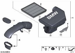 INTAKE NOISE ATTENUATOR / AIR DUCT diagram for BMW X6 E71 35iX