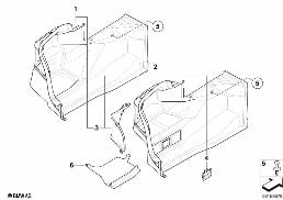 REVETEMENT DE COFFRE A BAGAGES gauche diagram for BMW 1 Series E88 120i