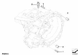 Skrzynia bieg., mocowanie/Elementy dod. diagram for BMW MINI R50 Cooper