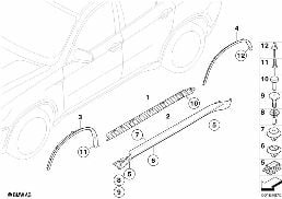 COVER DOOR SILL / WHEEL ARCH diagram for BMW X6 E71 35iX