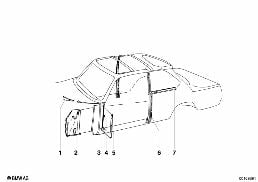BODY-SIDE FRAME-SIDE MEMBER/COLUMNS diagram for BMW 1502-2002tii 2002