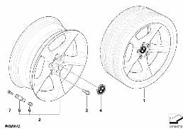BMW LA WHEEL, STAR SPOKE 230 diagram for BMW 3 Series E90 LCI 320i