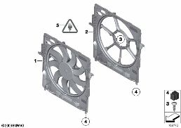 FAN HOUSING, MOUNTING PARTS diagram for BMW X6 E71 30dX
