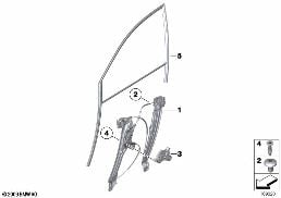 DOOR WINDOW LIFTING MECHANISM FRONT