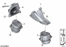 Motorophanging diagram for BMW X5 E70 M