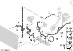 Kylsystem-vattenslang diagram for BMW X5 E70 LCI 35iX