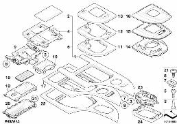 DECOR TRIMS, CENTRE CONSOLE diagram for BMW 5 Series E60 LCI 523Li