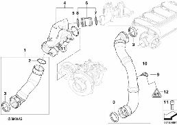 Prowadz. powietrza ład. inst.ssącej/AGR diagram for BMW 5 Series E60 535d