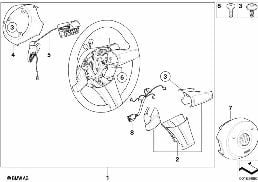 SPORTS STEERING WHEEL AIRBAG W/PADDLES diagram for BMW Z4 E86 M3.2
