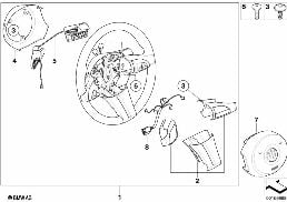 SPORTS ST. WHEEL AIRBAG MULTIF./PADDLES diagram for BMW Z4 E86 M3.2