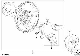 Volant sport cuir/couronne bois diagram for BMW Z4 E85 2.5i