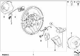 Vol.sport cuir/anneau bois MFL/manettes diagram for BMW Z4 E85 2.5i