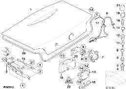 SINGLE COMPONENTS FOR TRUNK LID diagram for BMW Z4 E85 2.5si