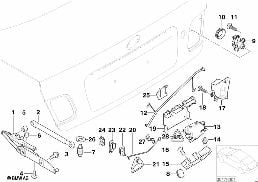 Couvercle de coffre/Système de fermeture diagram for BMW 3 Series E46 M3
