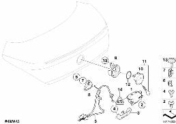 TRUNK LID/CLOSING SYSTEM diagram for BMW 6 Series E63 650i