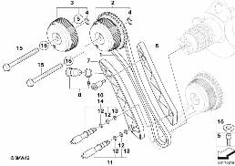 TIMING GEAR, TIMING CHAIN, CYL. 1-4 diagram for BMW 3 Series E92 M3