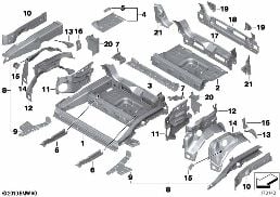MOUNTING PARTS FOR TRUNK FLOOR PANEL