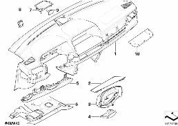 Tapicerka deski rozdzielczej diagram for BMW 7 Series E65 745i