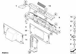 Habillage paroi de séparation diagram for BMW 1 Series E88 120i