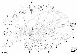 Bouchon de fermeture/obturateur diagram for BMW 6 Series E64 650i