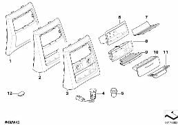 MOUNTING PARTS, CENTER CONSOLE, REAR diagram for BMW 3 Series E90 320d