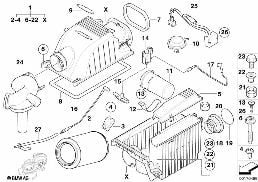흡기 사일런서/필터 diagram for BMW MINI Cabrio R52 Cooper S