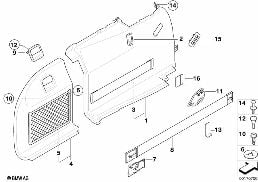 LATERAL TRUNK FLOOR TRIM PANEL diagram for BMW 5 Series E61 LCI 525d