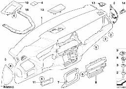TRIM PANEL DASHBOARD diagram for BMW X6 E71 35iX